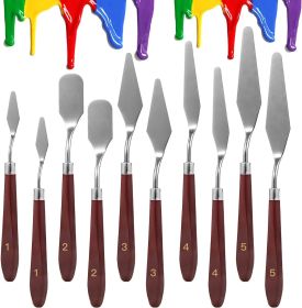 10PCS Palette Knife, Stainless Steel Painting Knife Set, Flexible Spatula Pallet Knife, Metal Artist Knives
