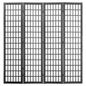 Room Divider, 4 Panel Japanese Room Divider, Wood Folding Privacy Screen Indoor, Japanese Partition Dividers Portable Decoration Screens