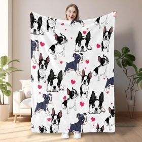 1pc Adorable Fleece Dog Blanket - Soft, Cozy, Lightweight, Warm, Flannel Throw For Couch, Bed, Sofa, Living Room Decor - Perfect For Snuggling Up (Option: 150x200cm-Black)