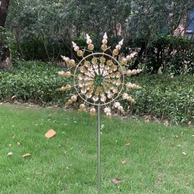 `30cm/11.81in Courtyard Garden Lawn Outdoor Decoration, Unique Wind Collector Magic Kinetic Energy Metal Windmill Spinner Solar Wind Catcher (Model: CX102)