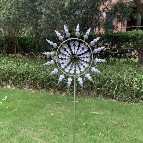 `30cm/11.81in Courtyard Garden Lawn Outdoor Decoration, Unique Wind Collector Magic Kinetic Energy Metal Windmill Spinner Solar Wind Catcher (Model: CX106)