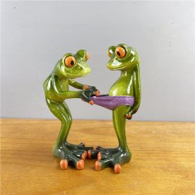 NORTHEUINS Resin Leggy Couple Frog Figurine (Color: A)