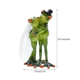 NORTHEUINS Resin Leggy Couple Frog Figurine (Color: B)