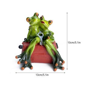 NORTHEUINS Resin Leggy Couple Frog Figurine (Color: D)