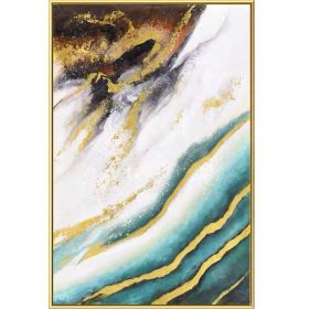 100% Handmade Abstract Oil Painting Wall Art Modern Minimalist Marble Texture Picture Canvas Home Decor For Living No Frame (size: 60x90cm)