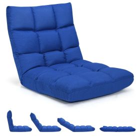 14-Position Adjustable Folding Lazy Gaming Sofa (Color: Blue)